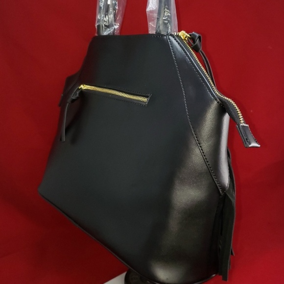 IMAN Genuine Leather Fringe Satchel - Picture 3 of 7